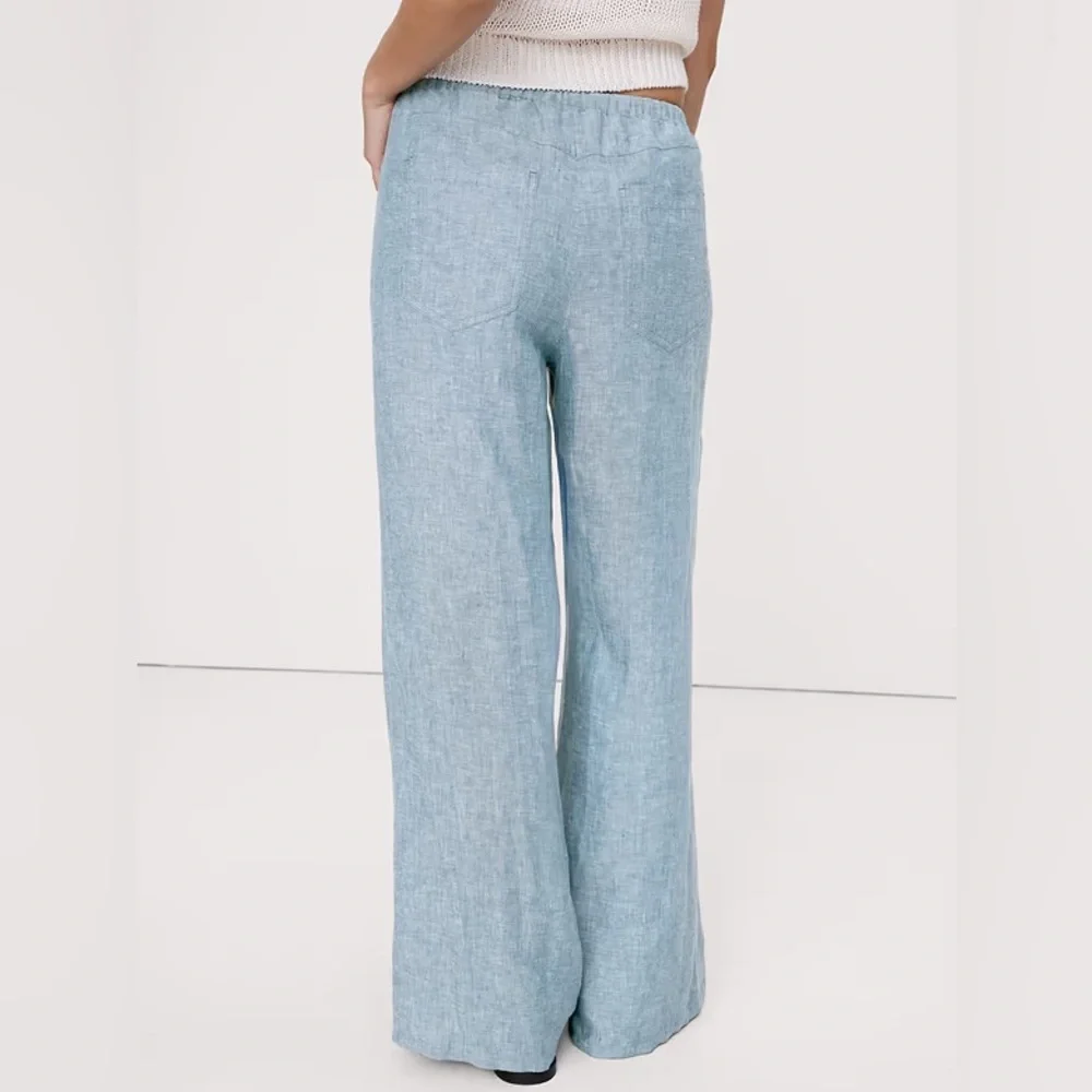 NWT! Banana Republic Studio Wide-Leg Drawstring Pant in Linen​​​​​​​​​​​​​​​​ 🩷
